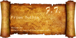 Friss Tullia névjegykártya